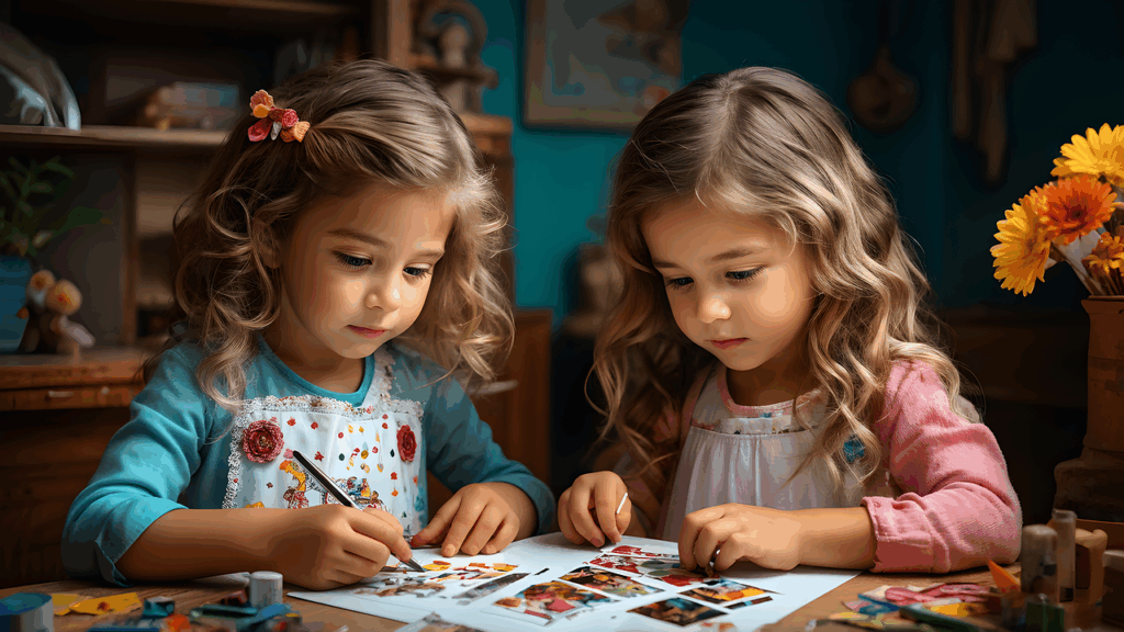 Homeschooled girls study together
