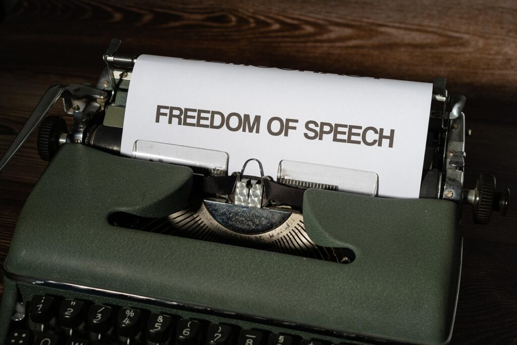 Freedom of speech on typewriter