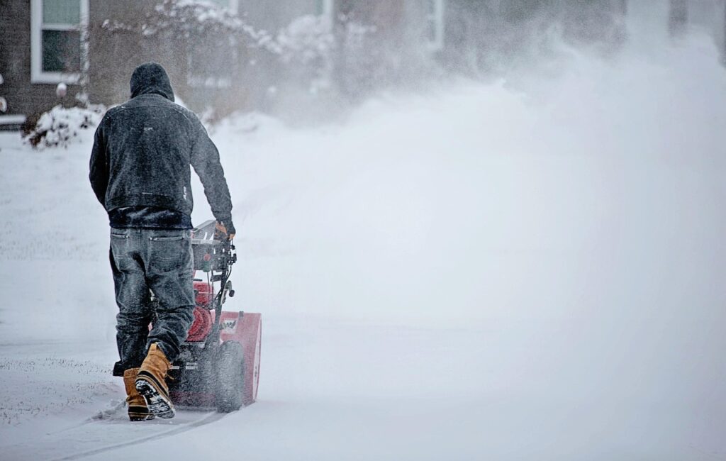 Winter snowblowing