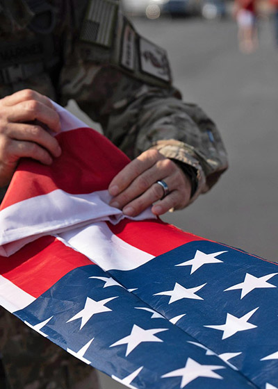 Folding the American Flag 400