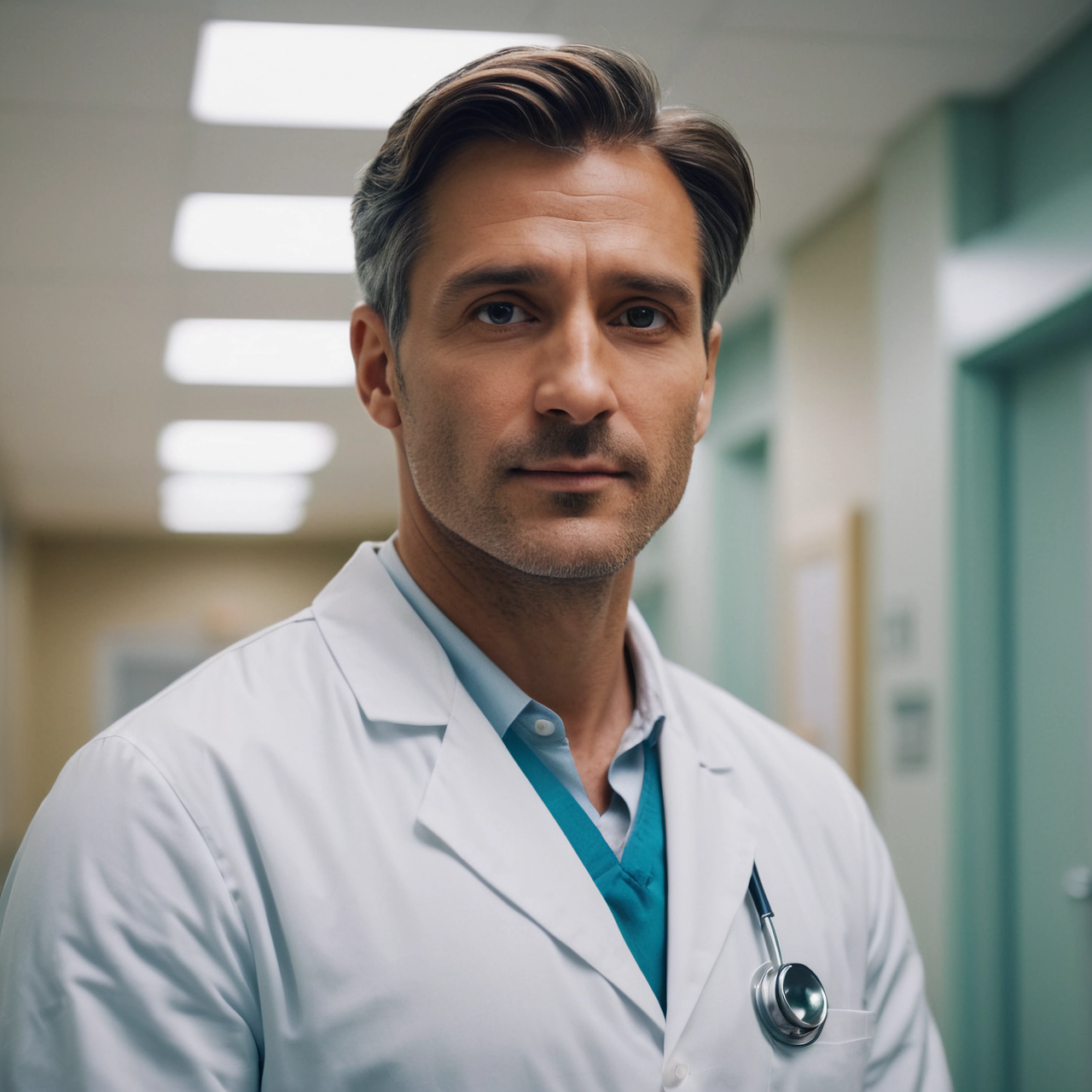 doctor in clinic hallway