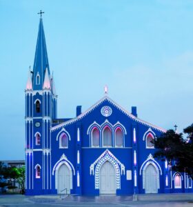 Blue church in Maracaibo Venezuela