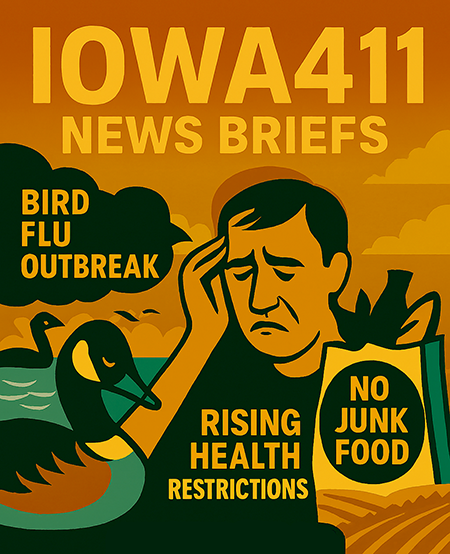 Graphic that depicts Iowa411 News Briefs for January 1, 2026