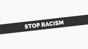 Simple stripe with a Stop Racism message