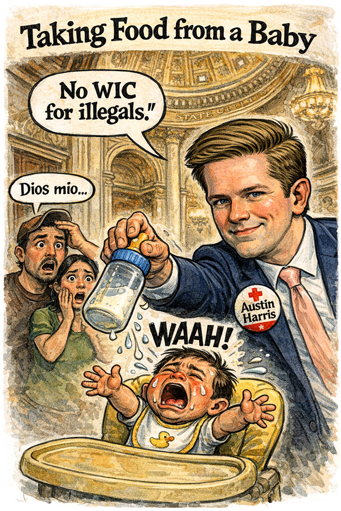 Austin Harris taking formula from an innocent baby