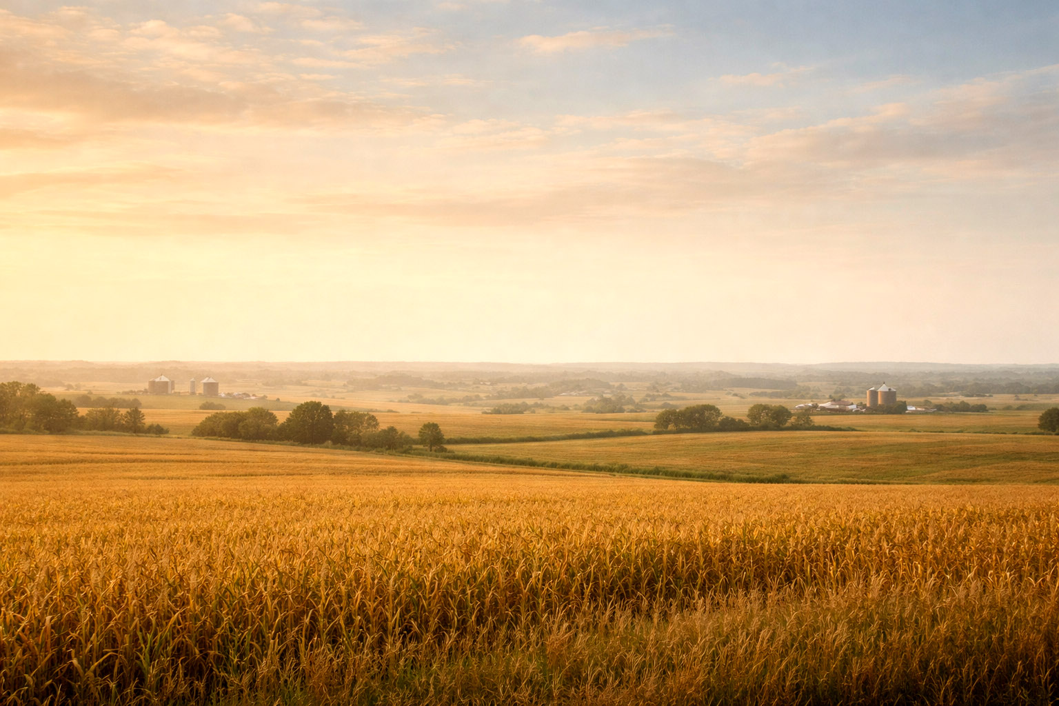 The Iowa prairie and farm scene