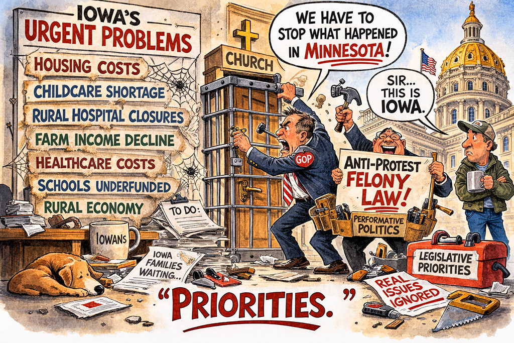 Iowa's urgent issues ignored by clownish legislators