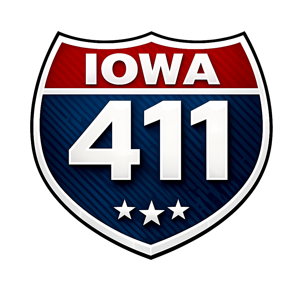 Iowa411 Highway Sign Logo with transparent bg