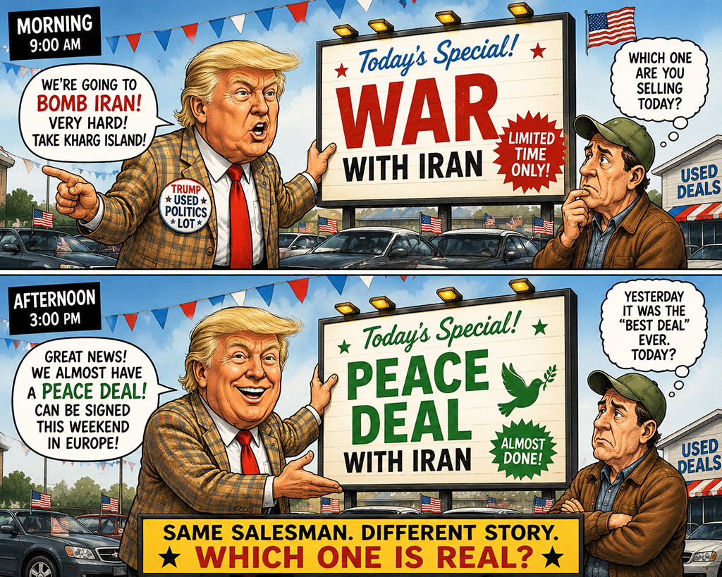 Car Salesman Trump Sends Mixed Messages Car Salesman Trump Sends Mixed Messages