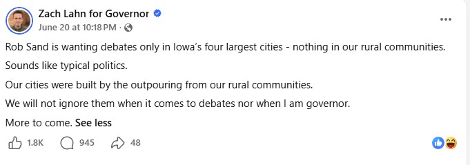 Zach Lahn Facebook Comment - Debates Zach Lahn Facebook Comment - Debates