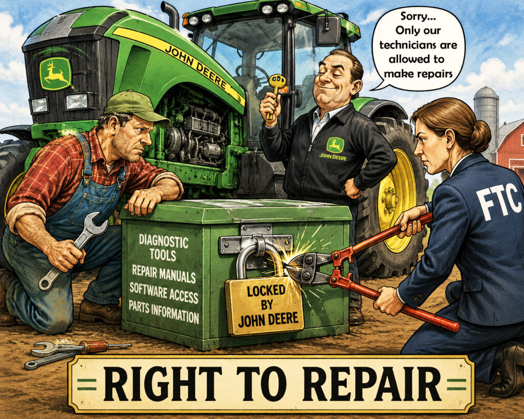 Deere allows customers to have the right to repair their equipment