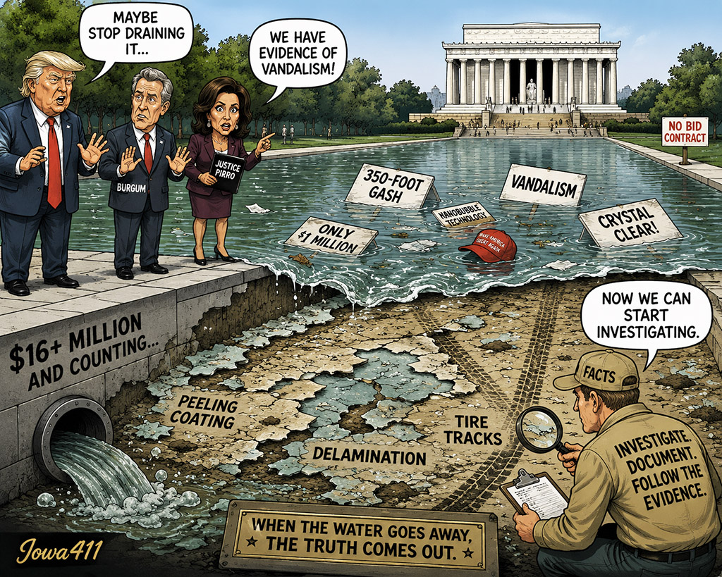 The reflecting pool reveals its secrets The reflecting pool reveals its secrets