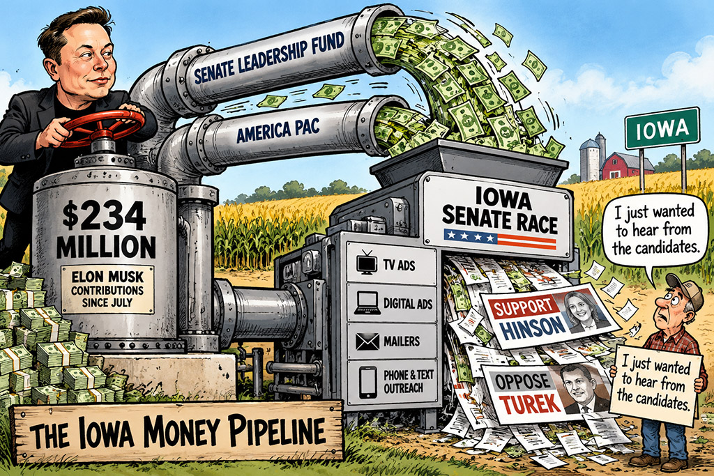 Elon Musk spends millions on the 2026 Iowa Senate Race