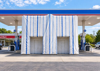 Gas station tarp