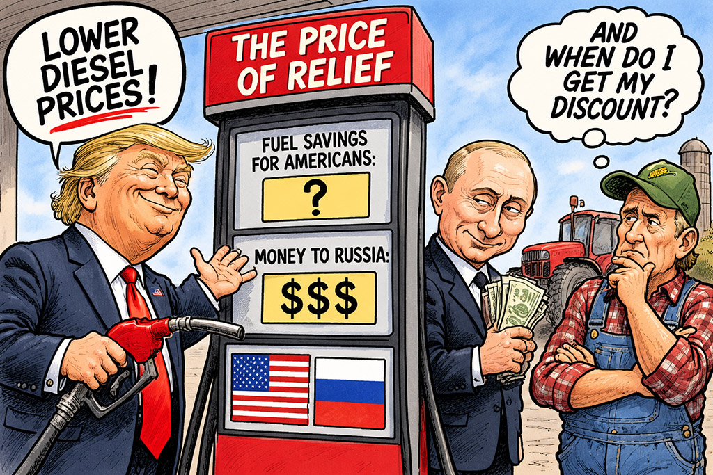 Trump enriches Putin as his claims about diesel price relief are questioned